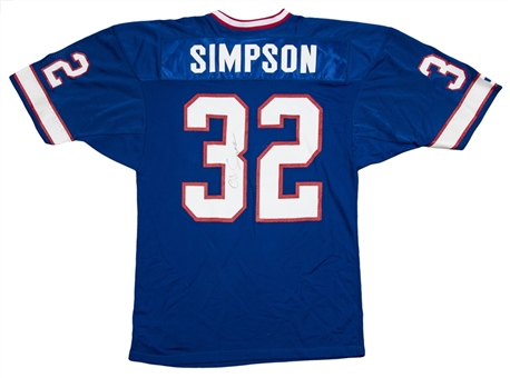 O.J Simpson Autographed Buffalo Bills Replica Blue Jersey (JSA)